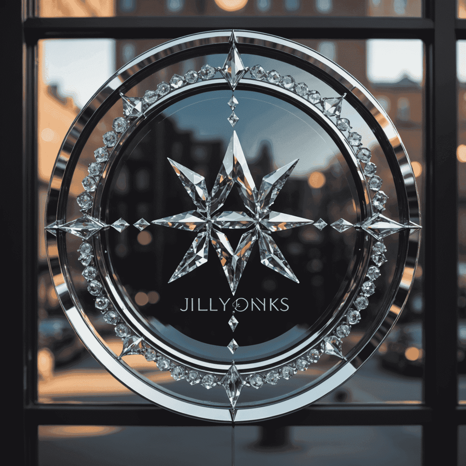 JillyJonyks logo - A sleek, crystal-clear window with a sparkling shine