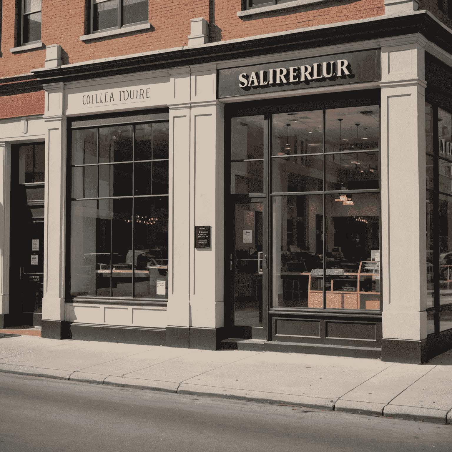 A before and after split image of a commercial storefront. The left side shows dirty, streaked windows, while the right side displays perfectly clean, gleaming windows that showcase the interior of the store.